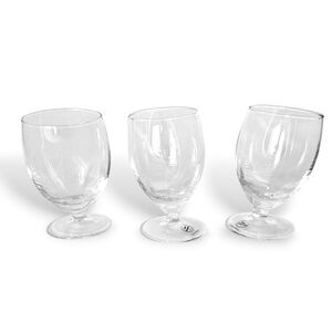 Roberto Niederer Art Glass Asymmetrical Stem Wine Glasses – Set of 3